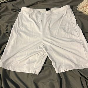 This is an all white set of biker shorts from shien